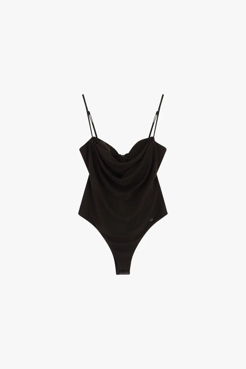 Body con scollo a cuore e spalline sottili Moro