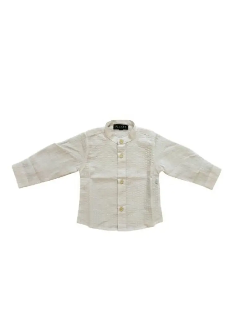 Please camicia bianca neonato in cotone
