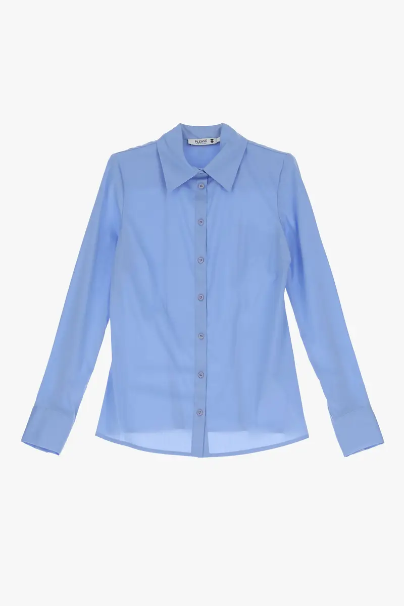 Camicia con colletto classico Azzurro