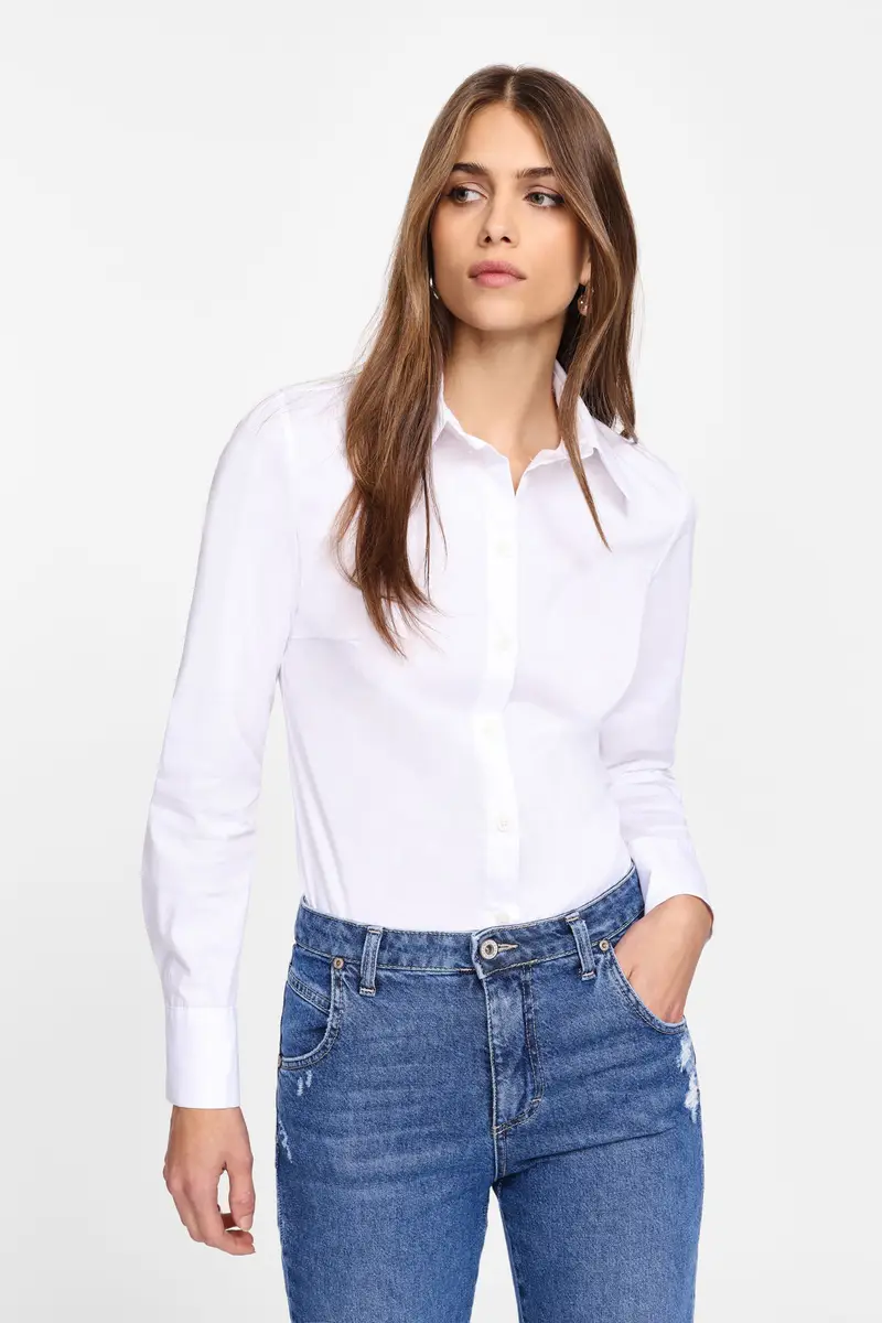 Camicia con colletto classico Bianco miniatura 2