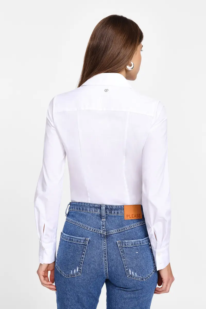 Camicia con colletto classico Bianco miniatura 3