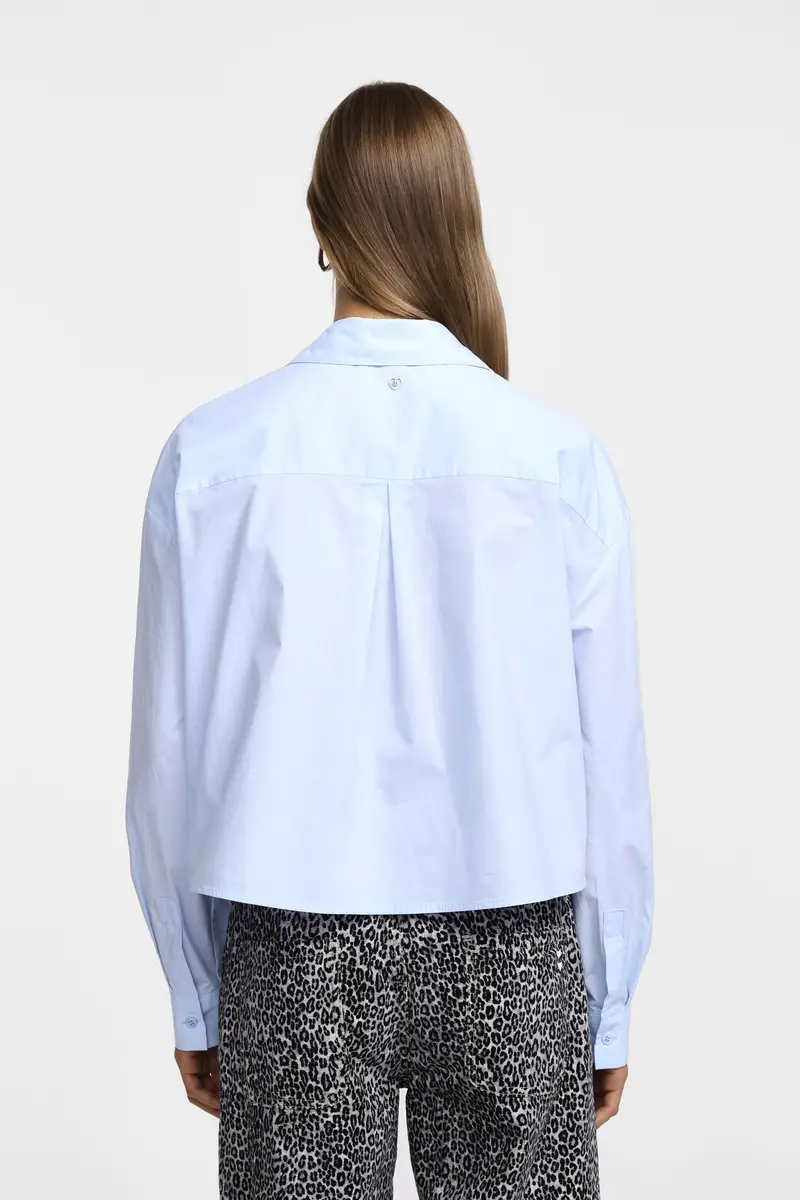 Camicia con colletto decorato e bottoni Azzurro miniatura 3