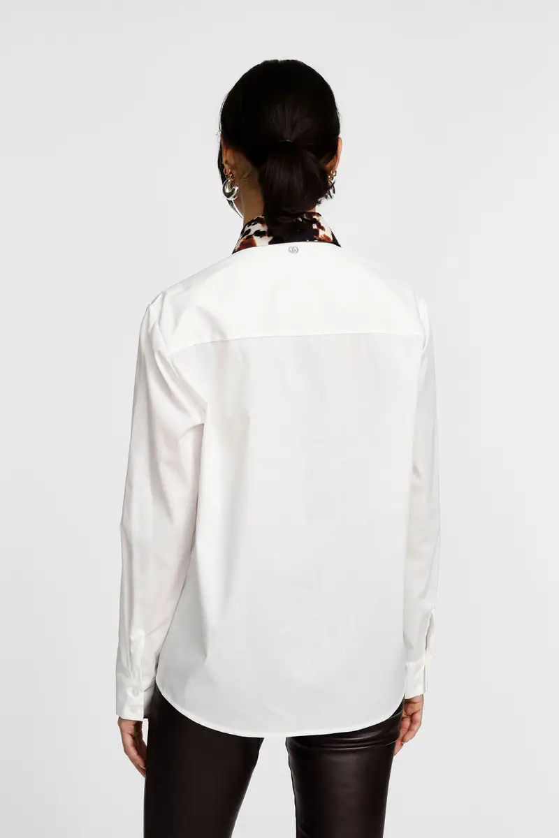 Camicia con collo classico e cravatta Panna miniatura 3