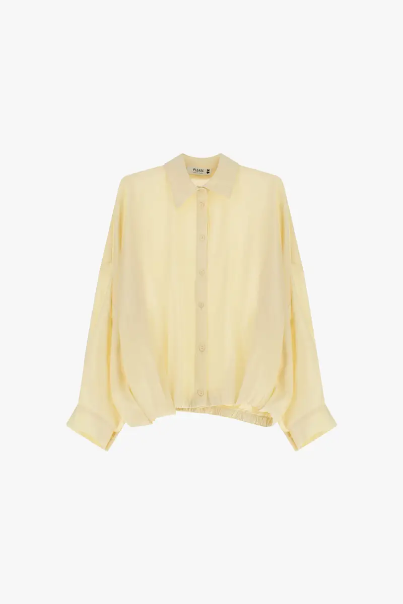 Camicia cropped con elastico e maniche lunghe Chantilly