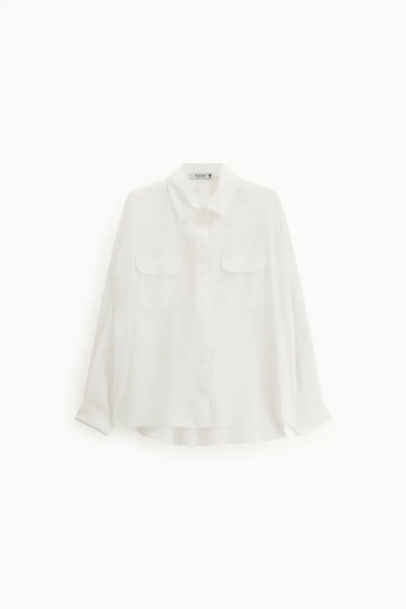 Camicia regular-fit con tasche frontali Bianco