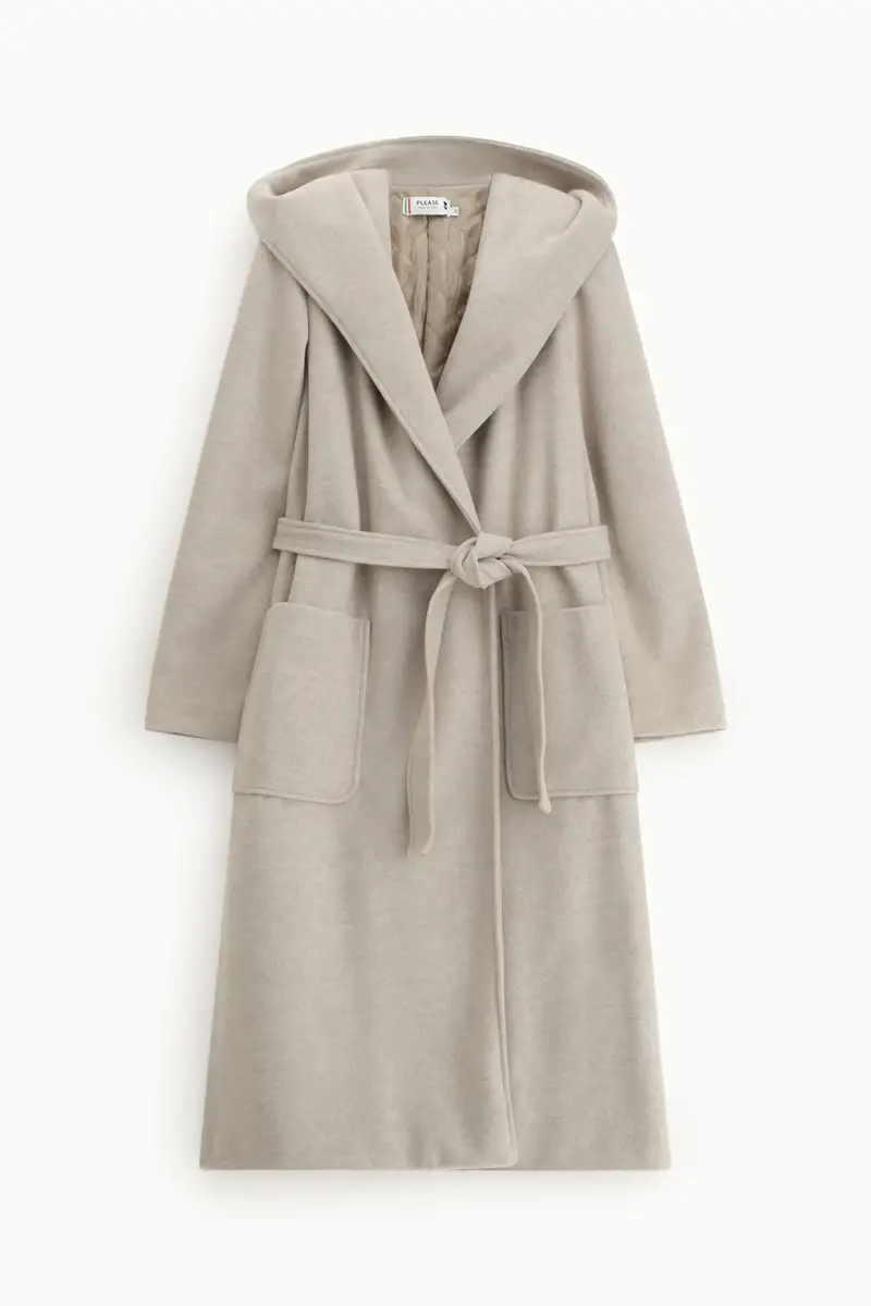 Cappotto con cintura e cappuccio Casha