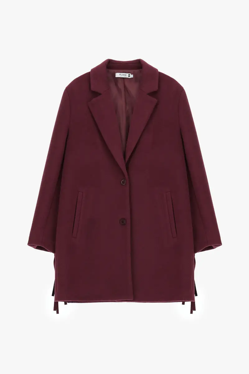 Cappotto con frange maniche e chiusura a bottoni Amarone