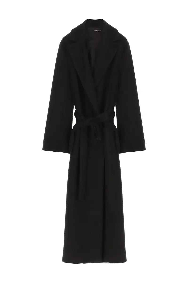 Cappotto lungo con spacchi laterali Nero