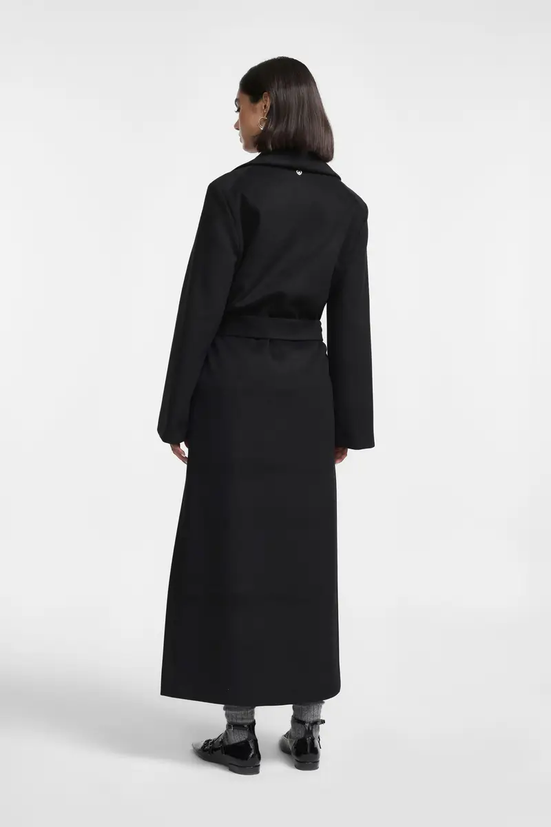 Cappotto lungo con spacchi laterali Nero miniatura 4