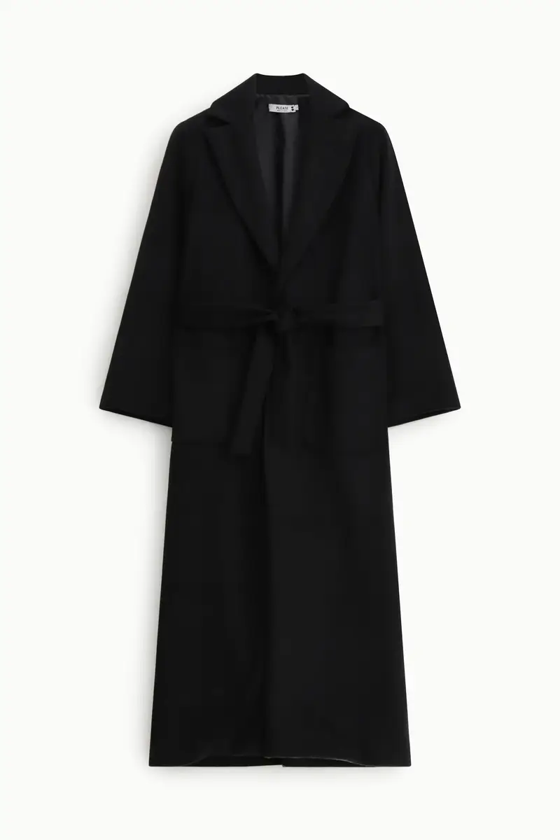 Cappotto lungo con spacchi laterali Nero