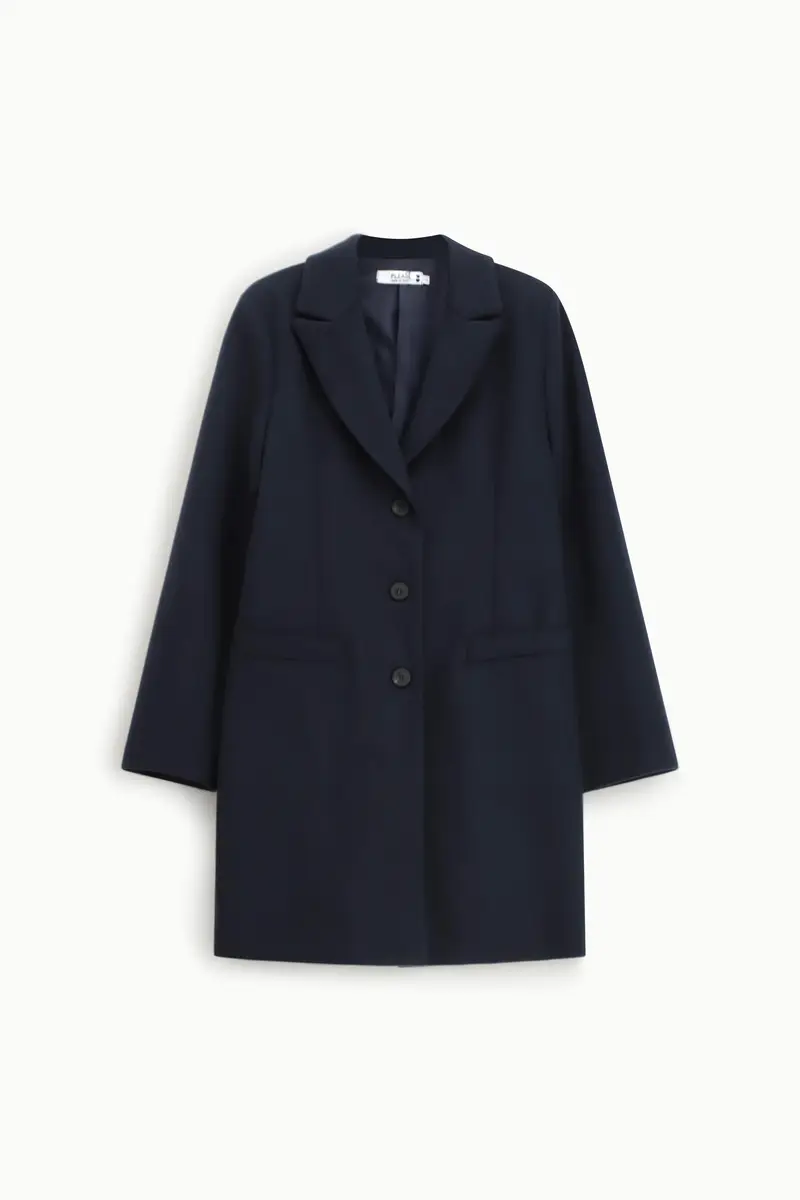 Cappotto monopetto con bottoni Blu