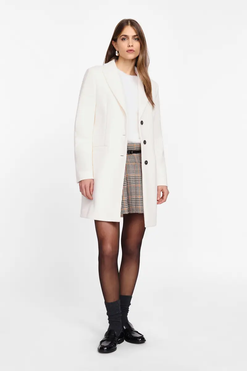 Cappotto monopetto con bottoni Latte miniatura 2