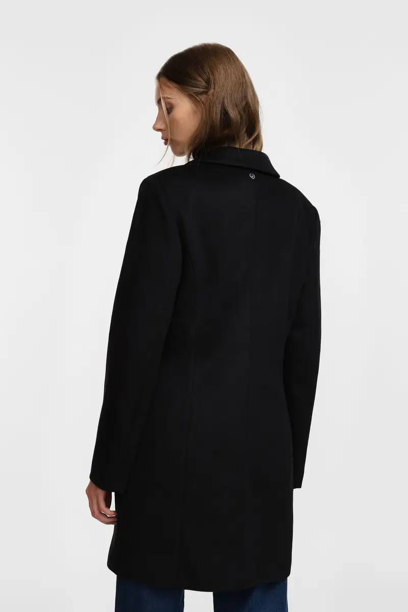 Cappotto monopetto con bottoni Nero miniatura 3