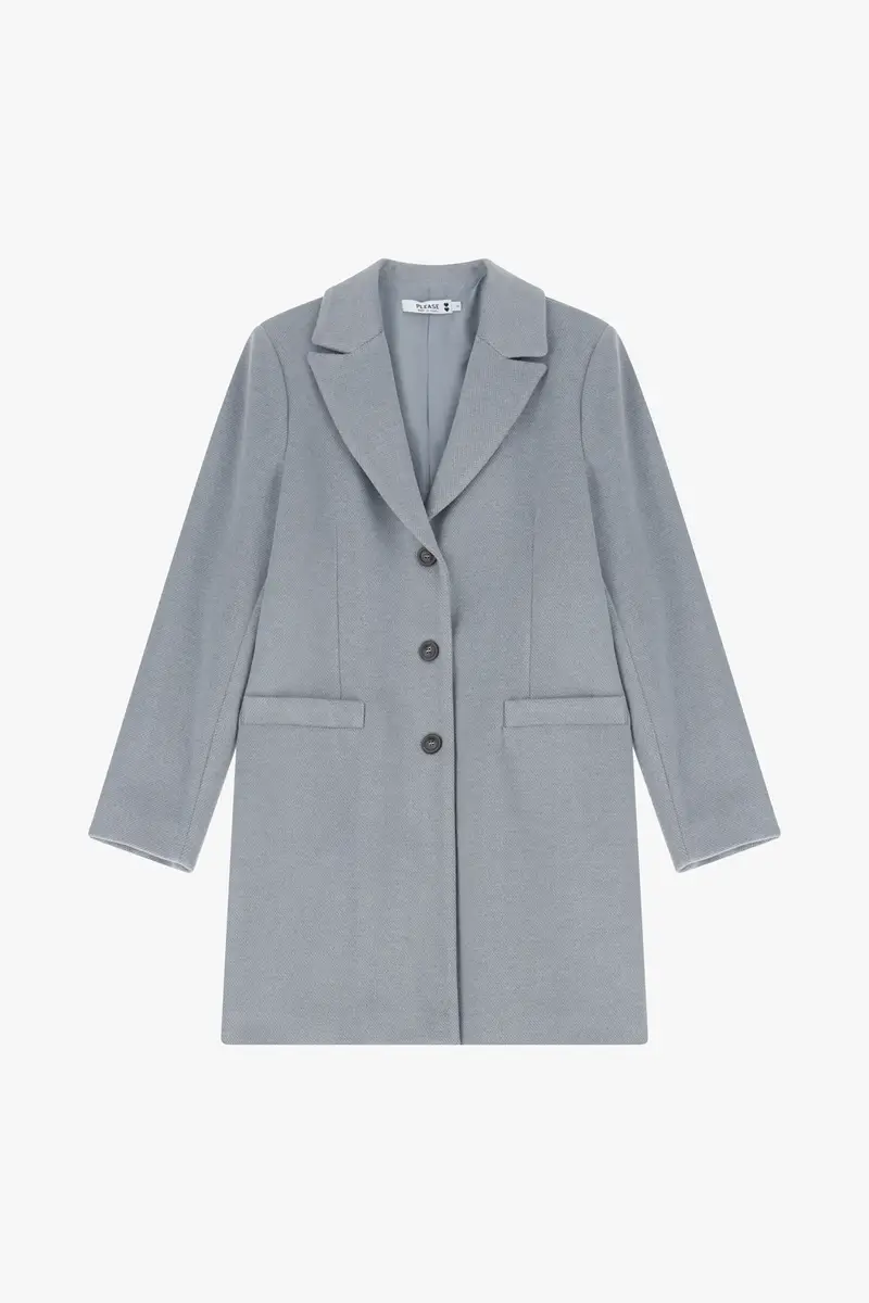 Cappotto monopetto con bottoni Perla