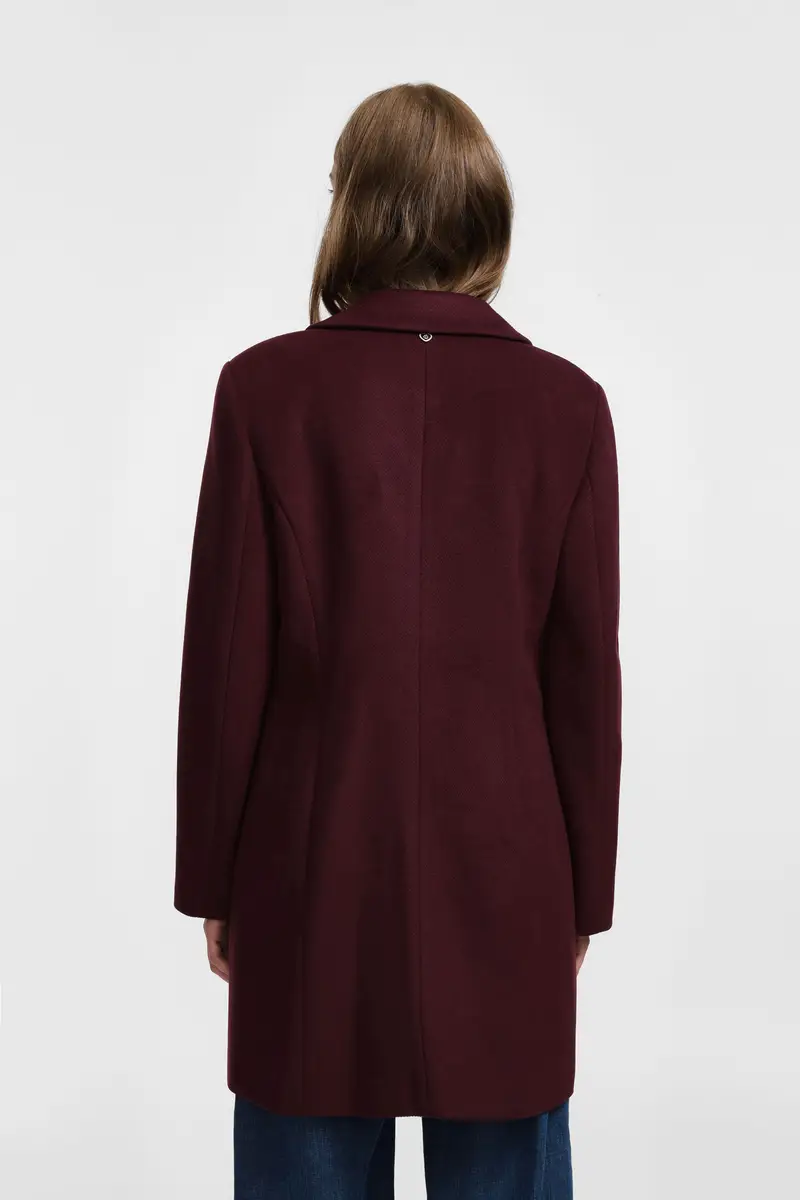 Cappotto monopetto con bottoni Vino miniatura 3