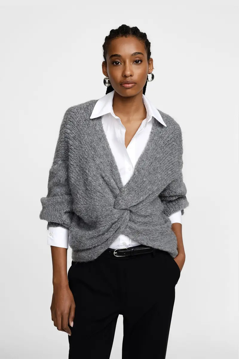 Please Cardigan Grigio 4123807 miniatura 2