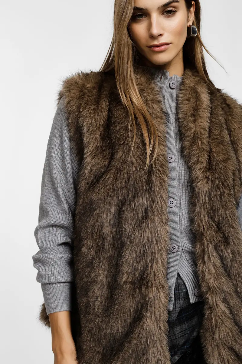 Ecofur senza chiusura taglio dritto Cammello miniatura 4