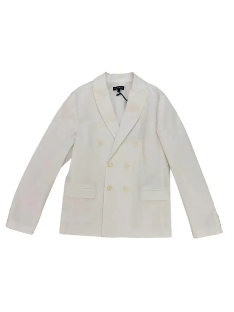 Please giacca bianca bambino doppio petto in cotone