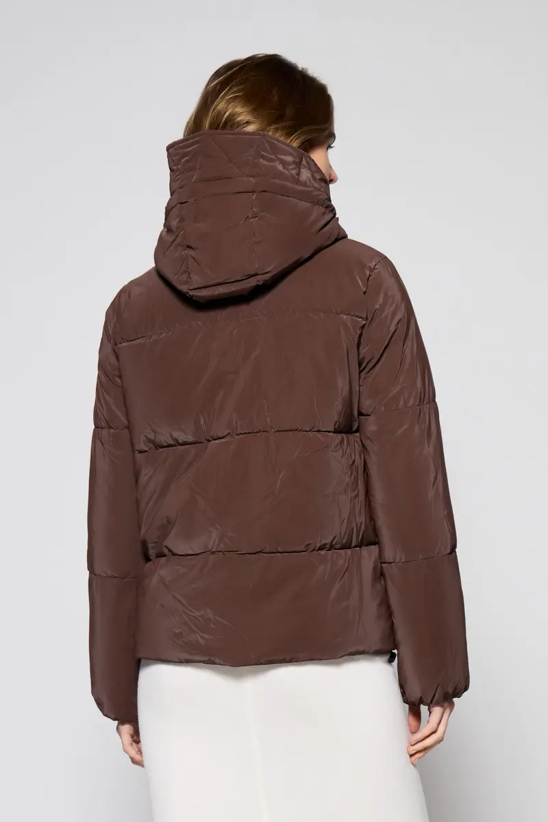 Giacca imbottita corta con cappuccio regolabile Moro miniatura 3