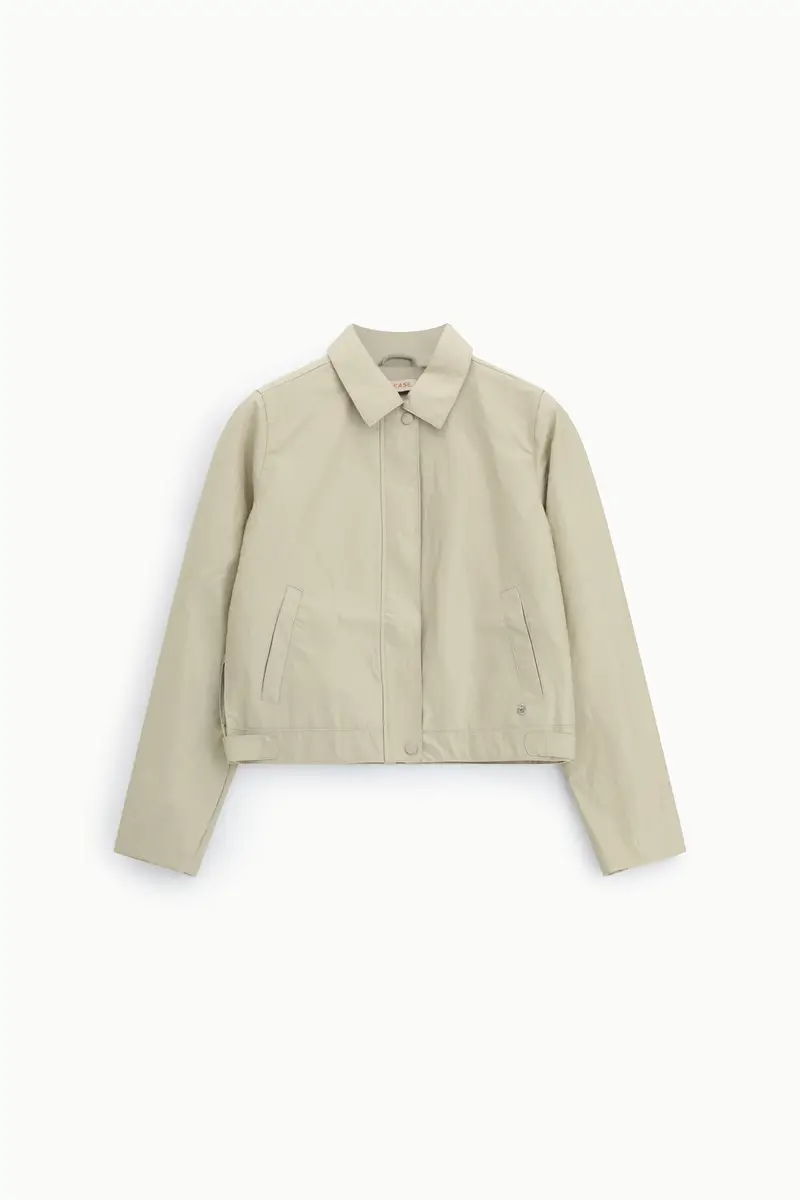 Giacca in stile biker con zip frontale Mastice