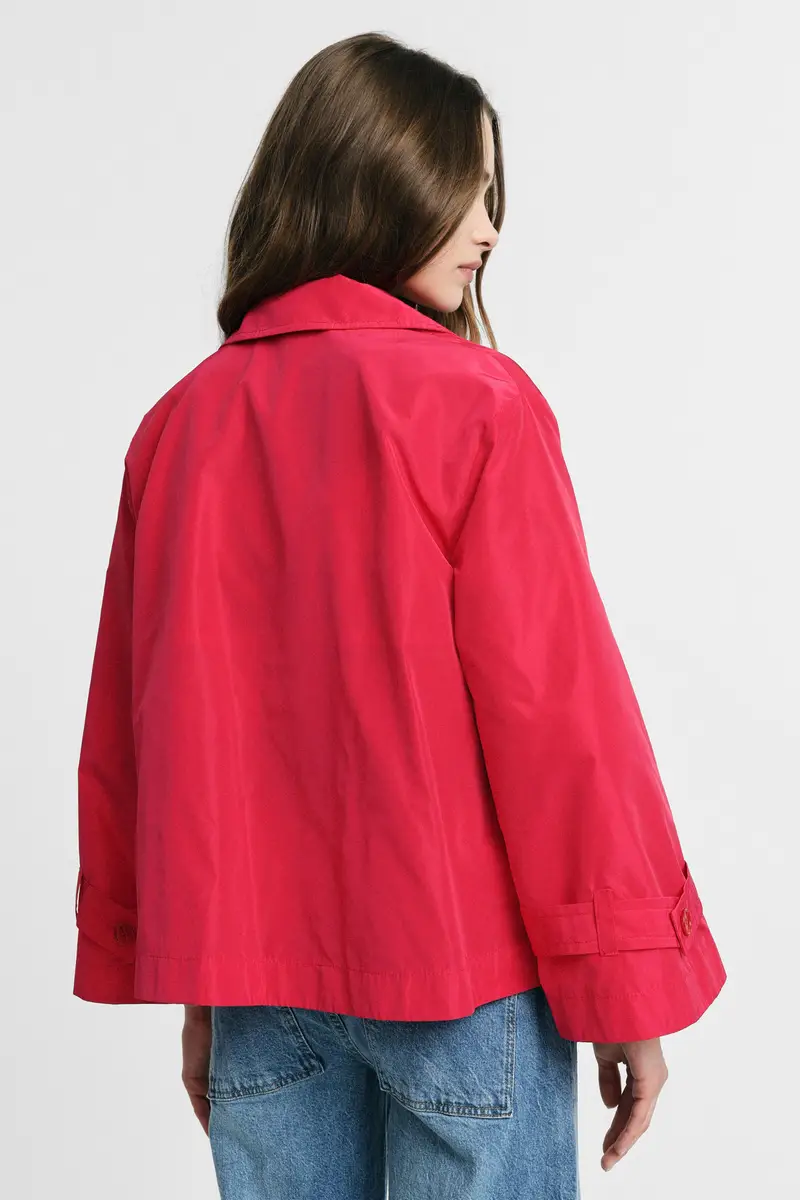 Giacca trapuntata corta doppio petto con spacchi Lampone miniatura 4