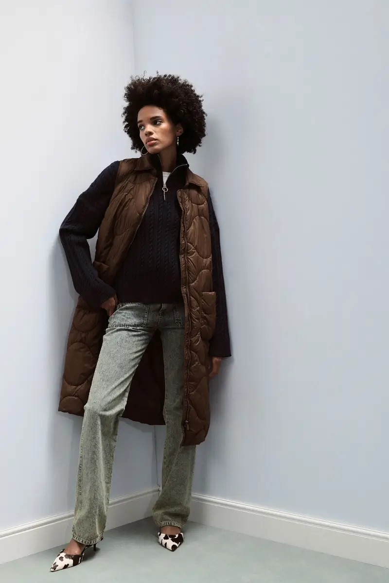 Giaccone senza maniche con zip Moro miniatura 2