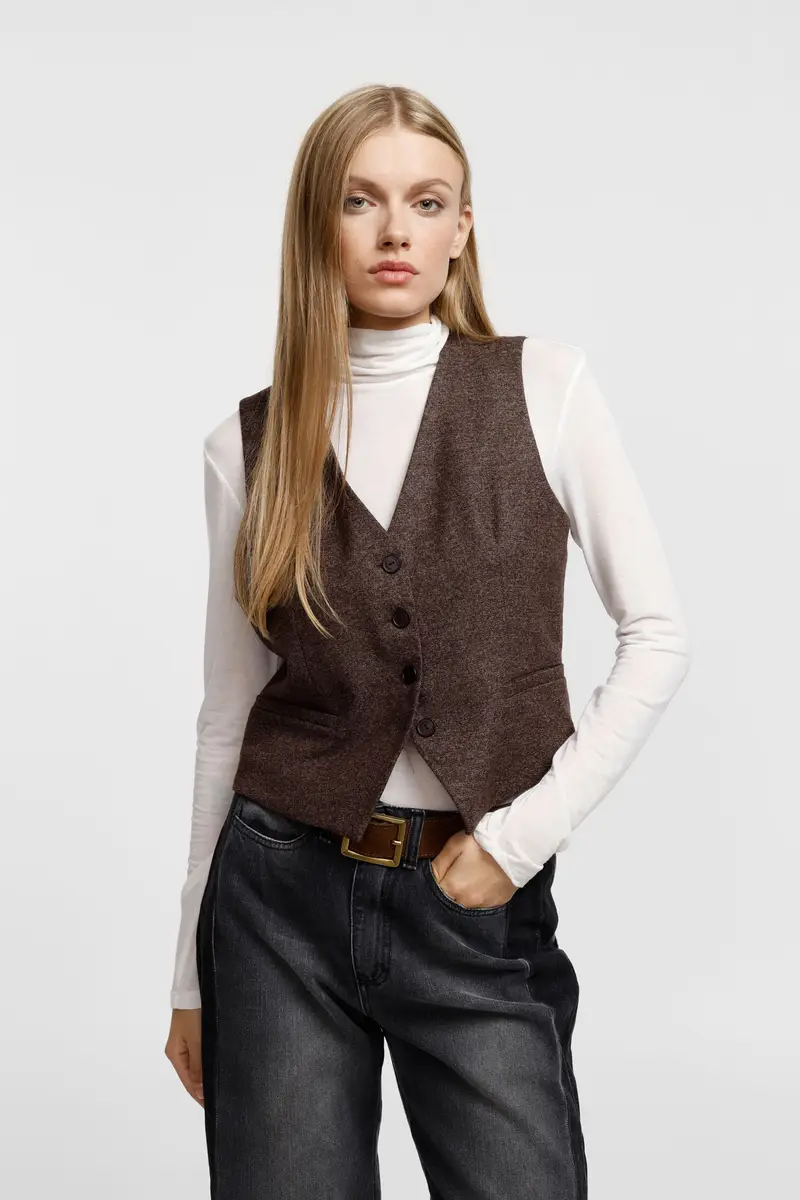 Please Gilet Marrone 3565812 miniatura 4