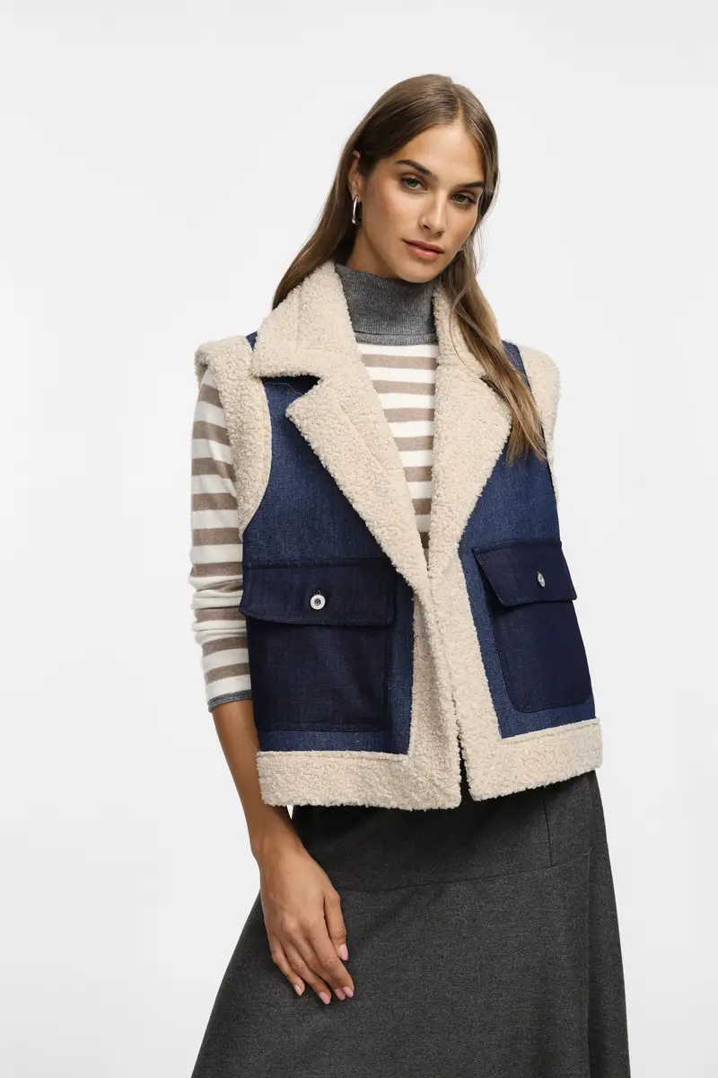 Gilet senza chiusura a blocchi Blu miniatura 2