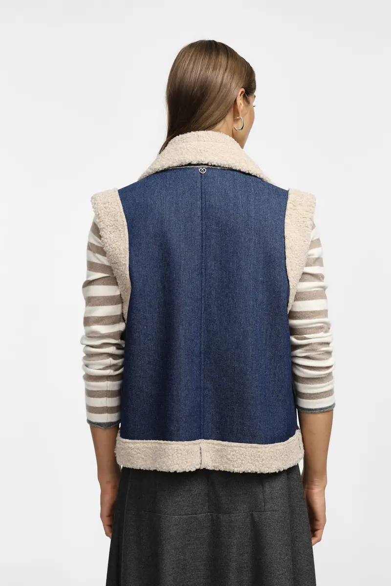 Gilet senza chiusura a blocchi Blu miniatura 3