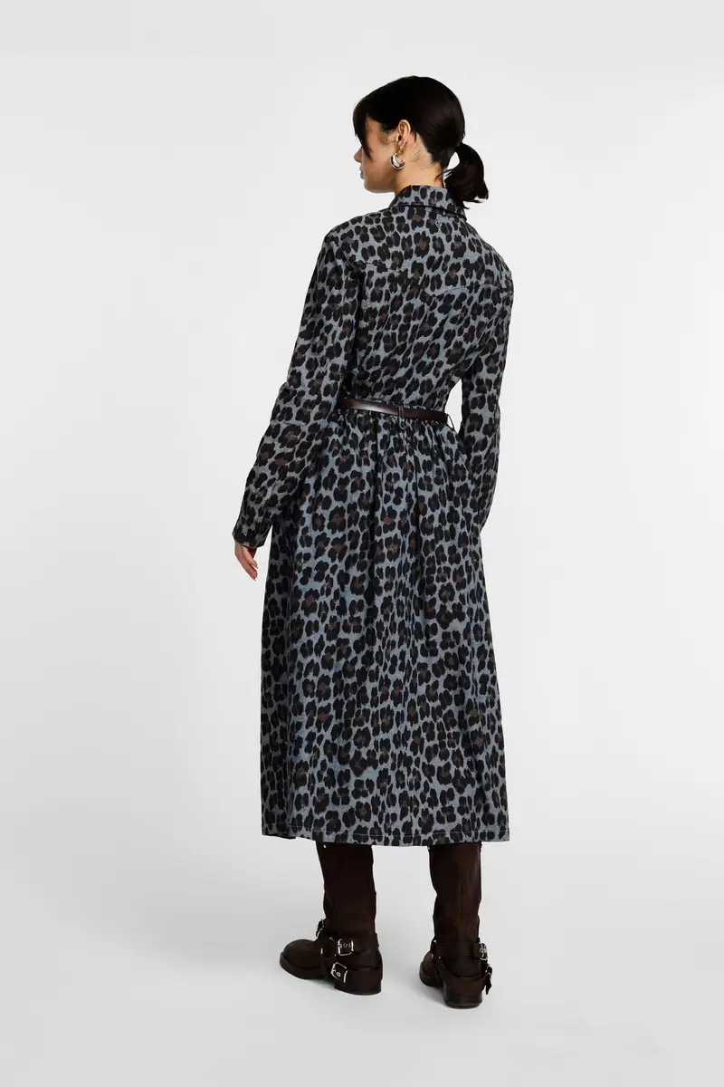 Gonna midi con cintura e stampa animalier Maculato miniatura 3