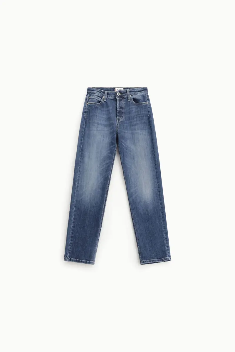 Jeans a gamba diritta lavaggio chiaro Blu denim
