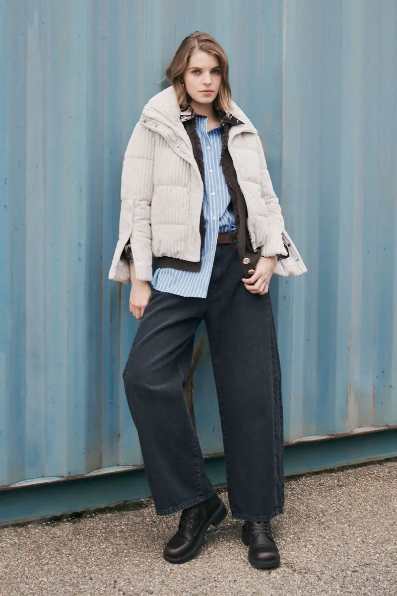 Jeans a gamba larga con vita alta Nero denim miniatura 2