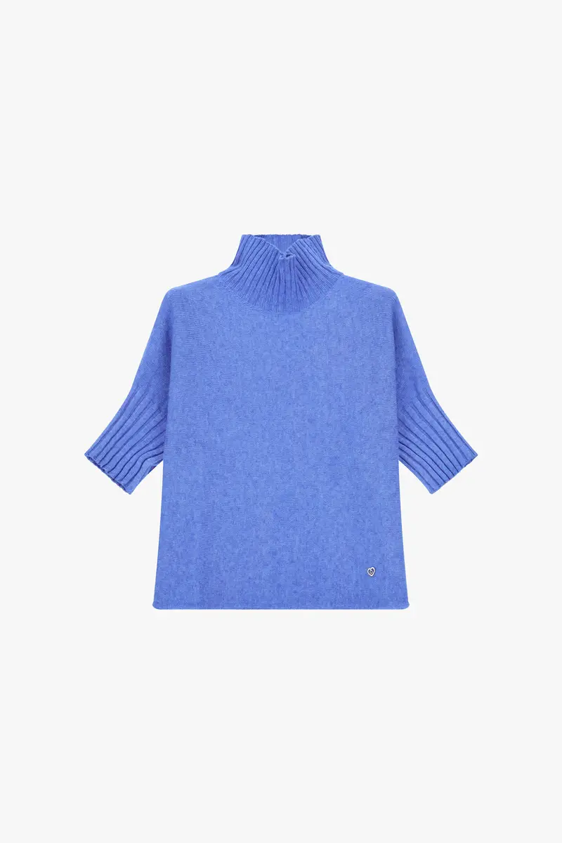 Maglione collo alto maniche al gomito Zaffiro