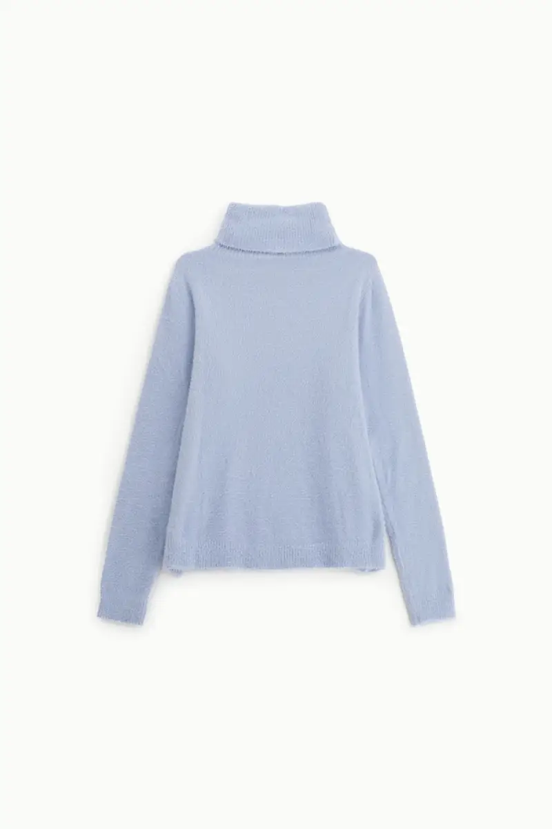 Maglione dolcevita fit regolare a maniche lunghe Celeste