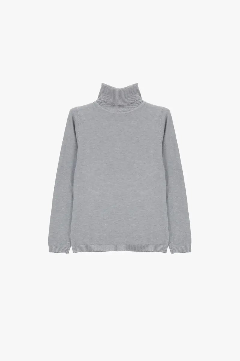 Maglione dolcevita regular-fit tinta unita Grigio