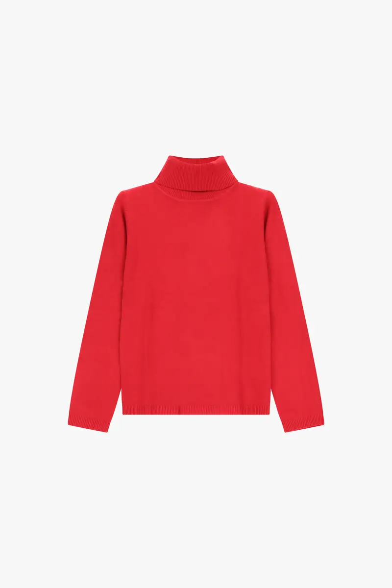 Maglione dolcevita regular-fit tinta unita Rosso