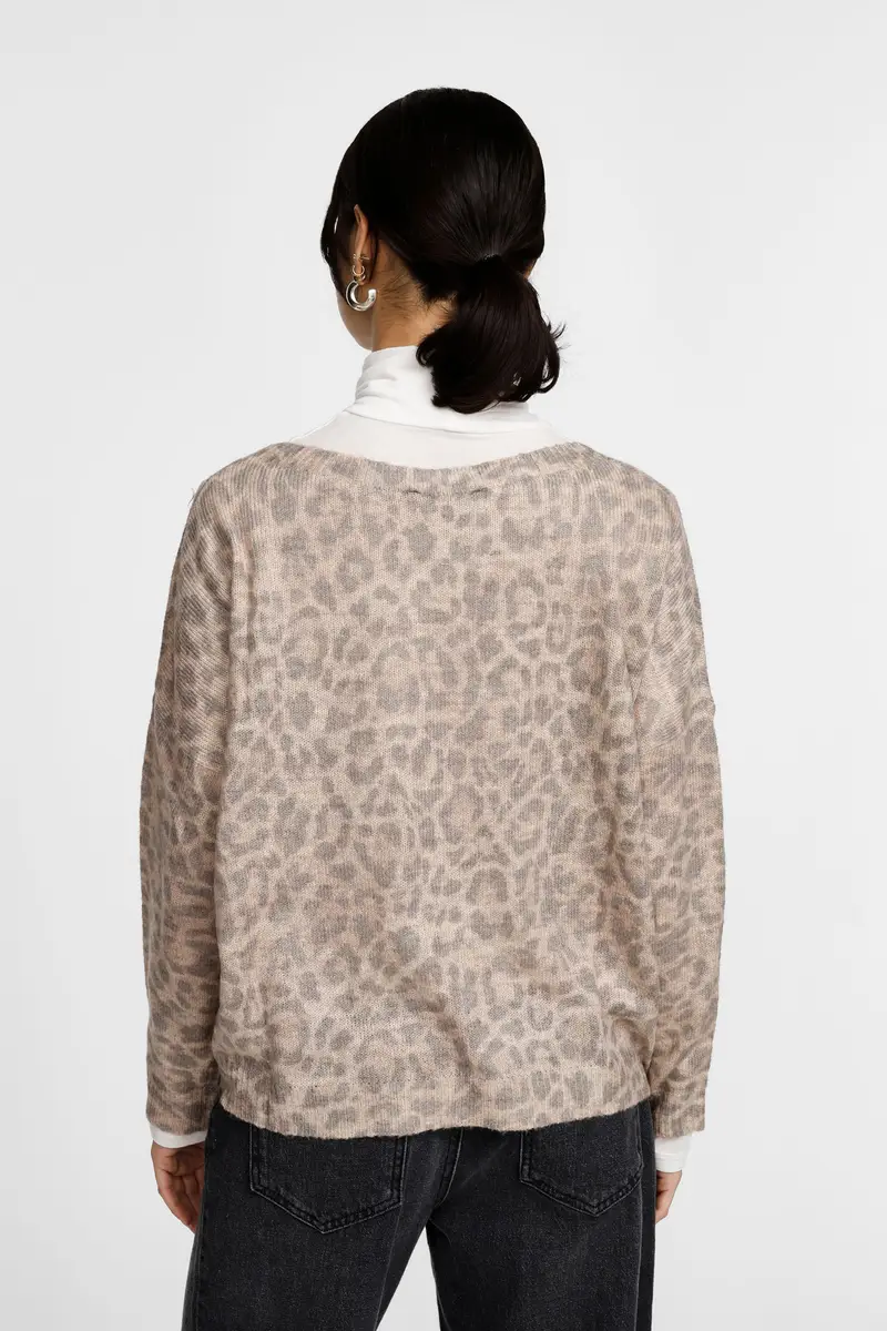 Maglione girocollo fantasia animalier manica lunga Variante unica miniatura 3