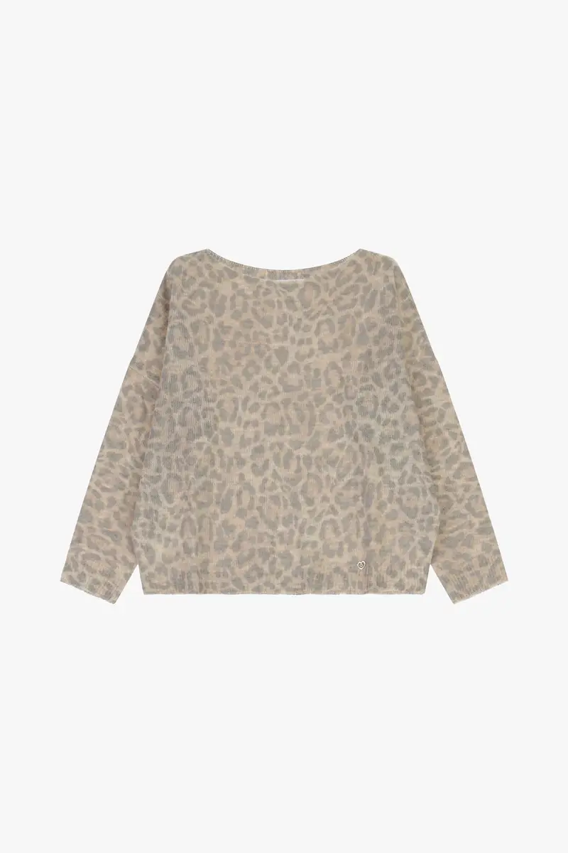 Maglione girocollo fantasia animalier manica lunga Variante unica