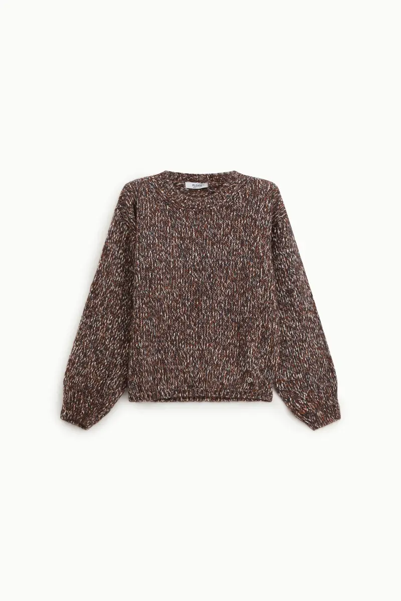 Maglione girocollo mélange maniche lunghe Moro