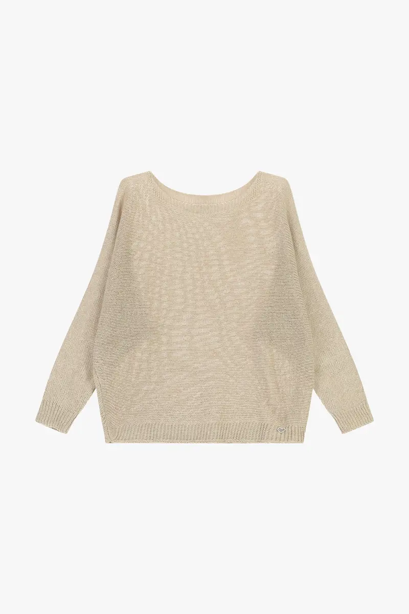 Maglione girocollo traforato vestibilità morbida Corda