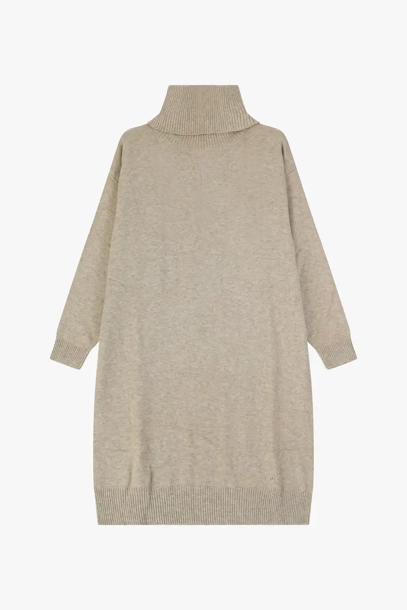 Maglione lungo a collo alto con vestibilità rilassata Nocciola