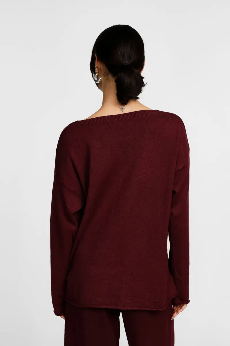 Maglione scollo a v con maniche lunghe Amarone miniatura 3