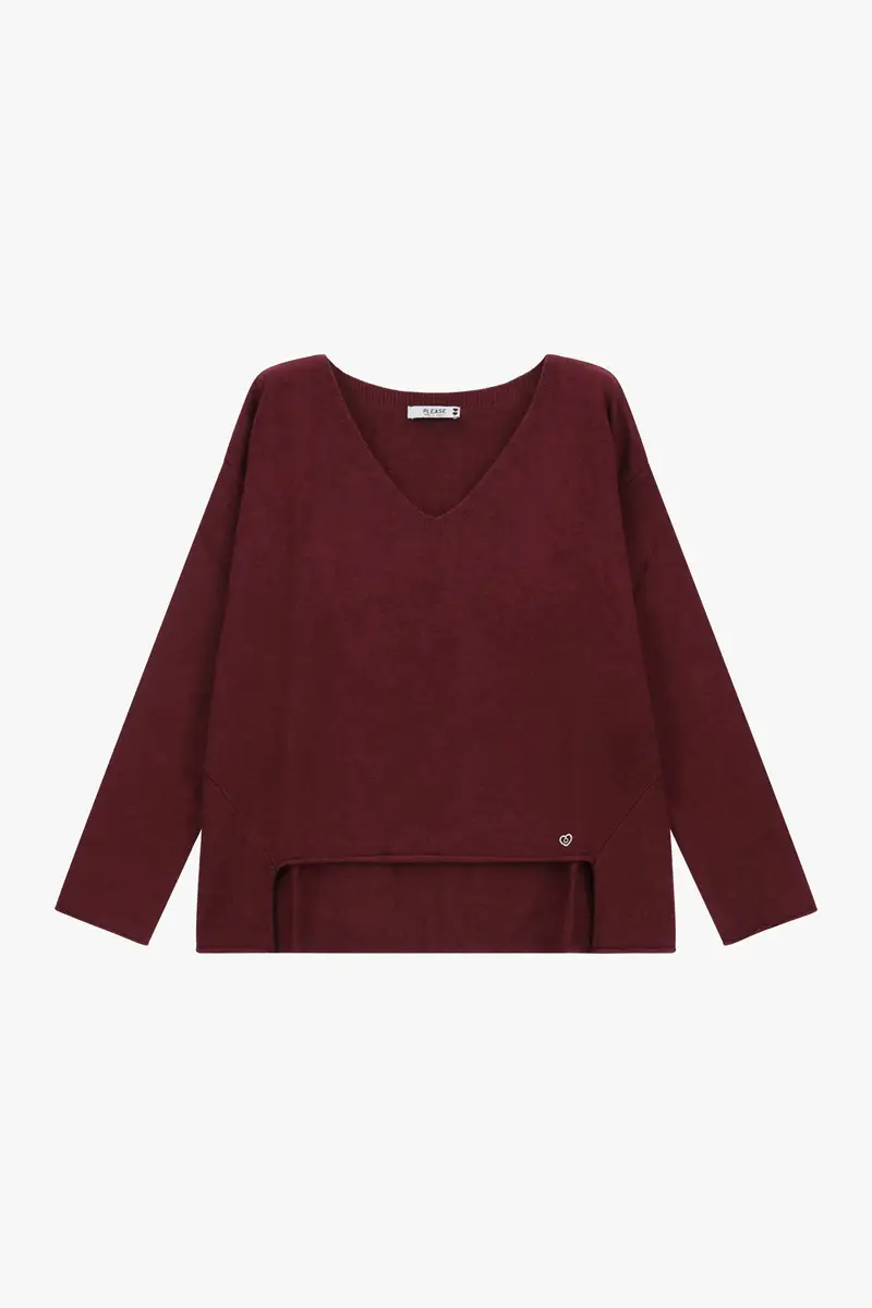 Maglione scollo a v con maniche lunghe Amarone