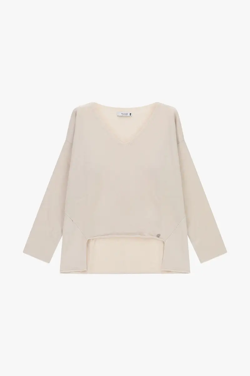 Maglione scollo a v con maniche lunghe Calce