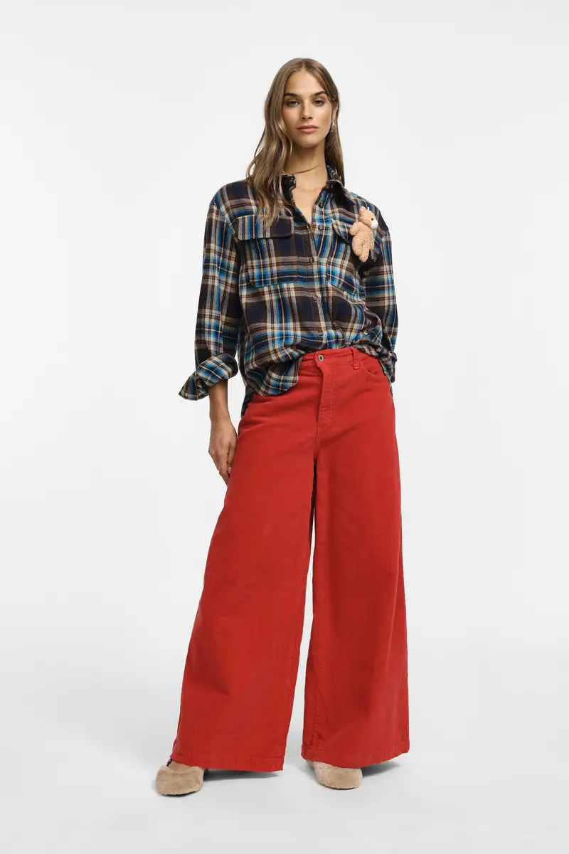 Pantaloni a gamba larga e vita alta Garnet miniatura 2