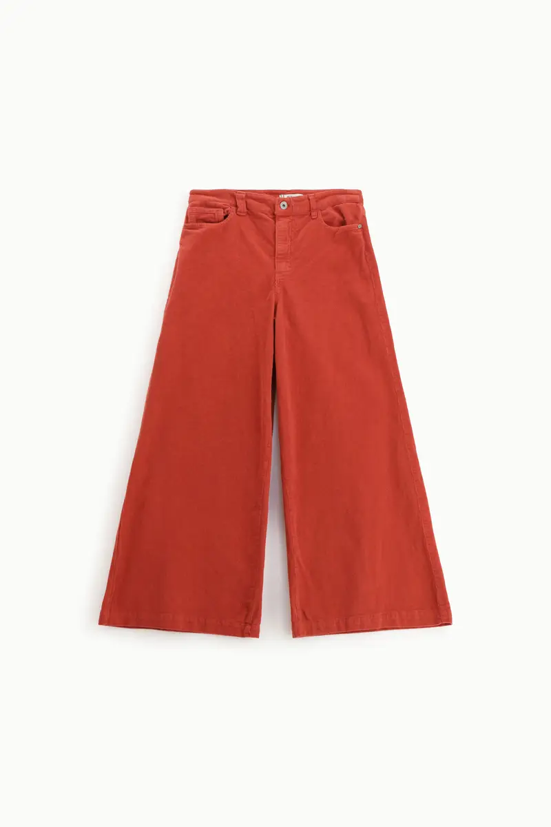 Pantaloni a gamba larga e vita alta Garnet