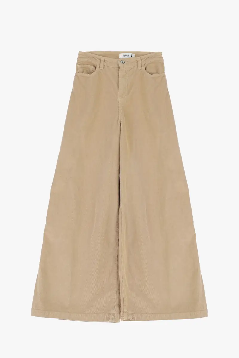 Pantaloni a gamba larga e vita alta Out milk