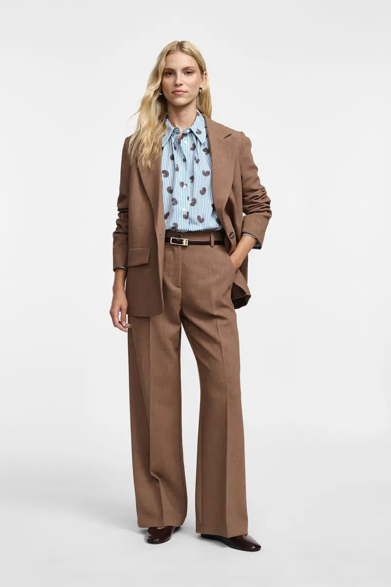 Pantaloni a gamba larga e vita alta Tabacco miniatura 2