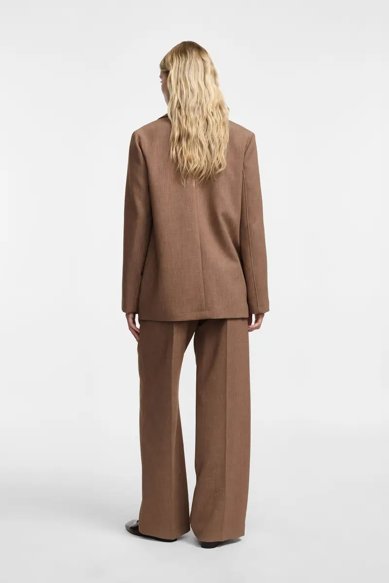Pantaloni a gamba larga e vita alta Tabacco miniatura 3