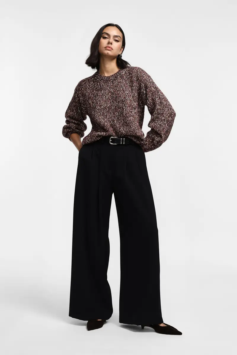 Pantaloni a gamba larga Nero miniatura 2